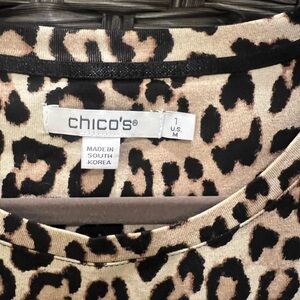 Brand new never worn with tags Chico’s long sleeve T leopard